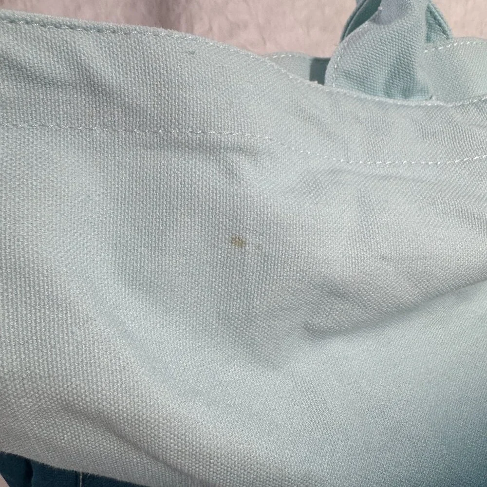 Athleta Ombre Blue White Tote Bag 100% Cotton Beach Bag Gym Canvas Shopping - Picture 6 of 7